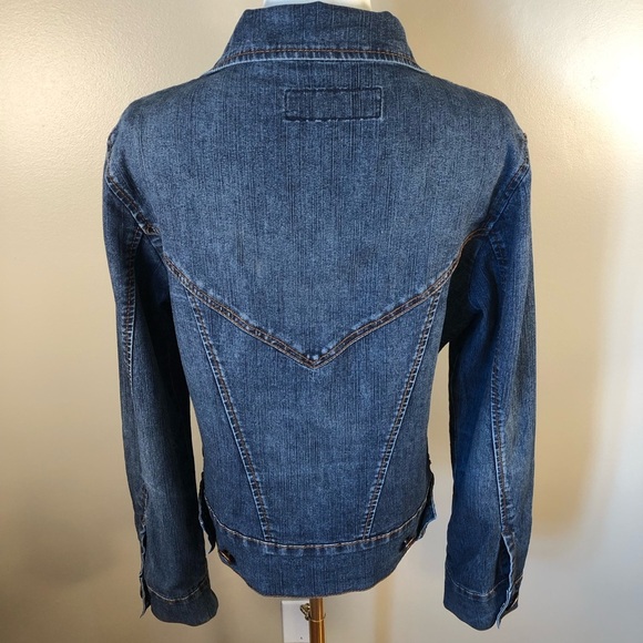 AC-3998 Classic Blue Denim Button Front Jacket Size L - Picture 2 of 11